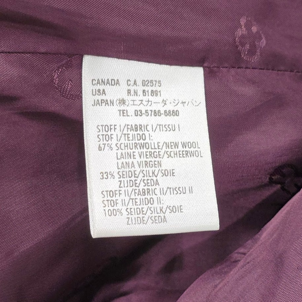 Escada Women Wool Silk Wool Blend Blazer Jacket Purple Size 42 L Office *Flaws - Picture 15 of 16